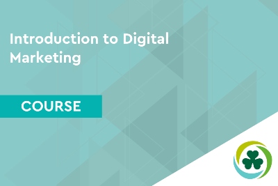 Blue image with text 'introduction to digital marketing'